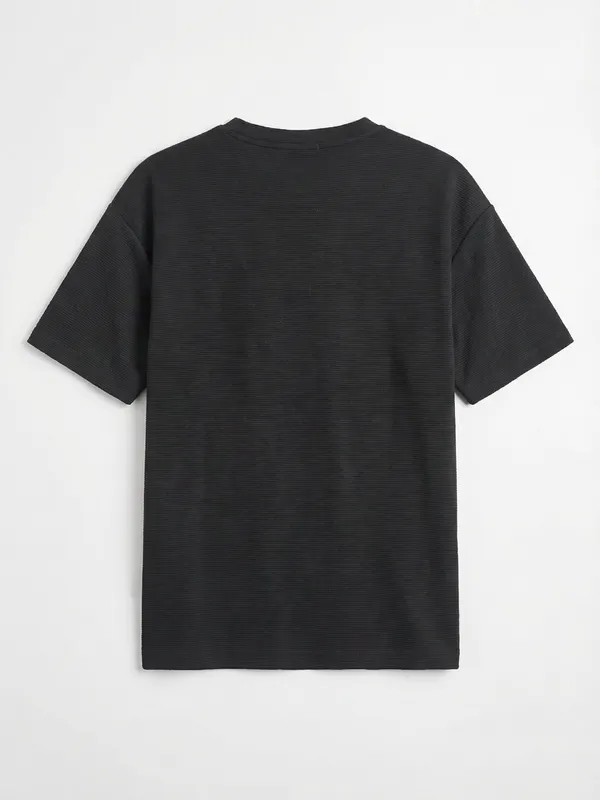 Highlander Men Black Printed Round Neck T-Shirt