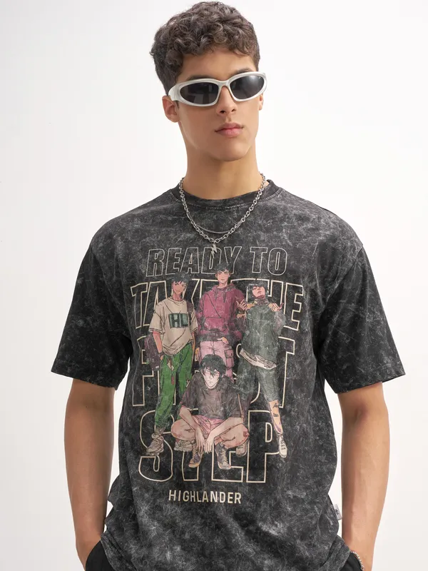 Men Printed Round Neck T-Shirt