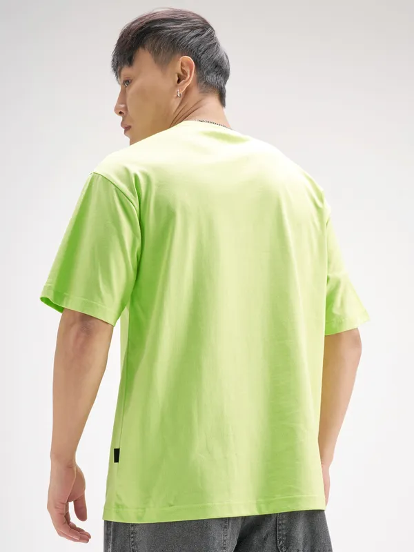 Highlander Men Green Printed Round Neck T-Shirt