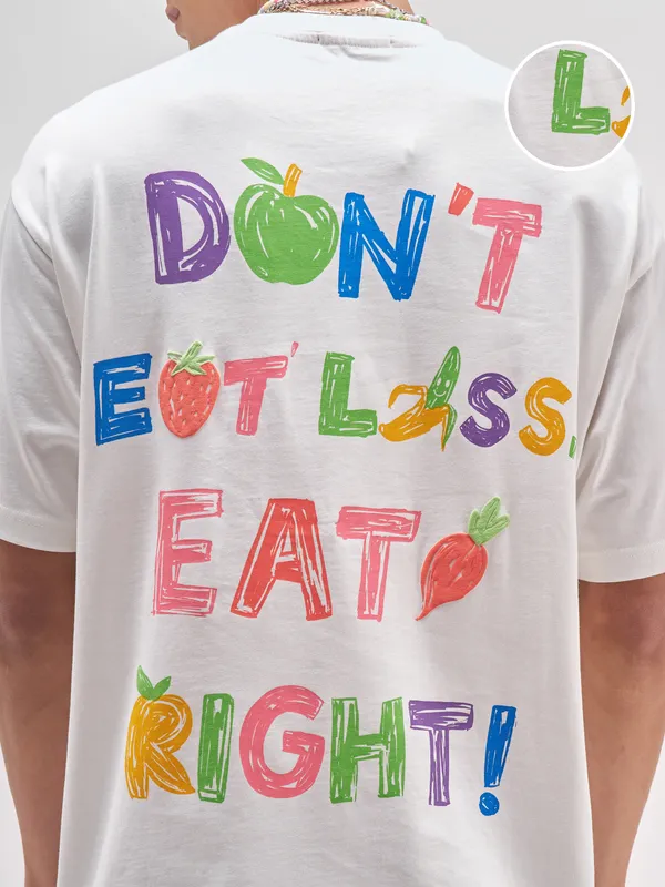 Highlander Men White Printed Round Neck T-Shirt