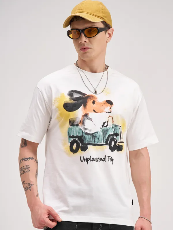 Men Printed Round Neck T-Shirt