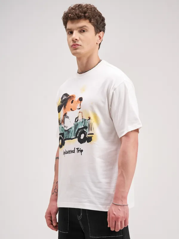 Men Printed Round Neck T-Shirt