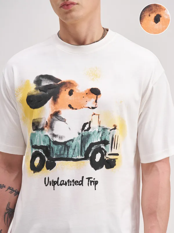 Men Printed Round Neck T-Shirt