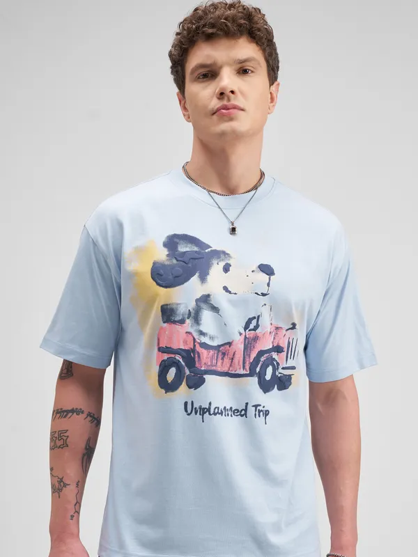 Men Printed Round Neck T-Shirt