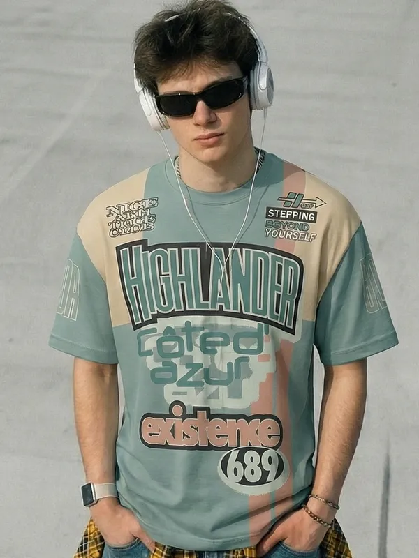 Highlander Men Multi Printed Round Neck T-Shirt