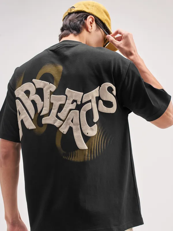 Highlander Men Black Printed Round Neck T-Shirt