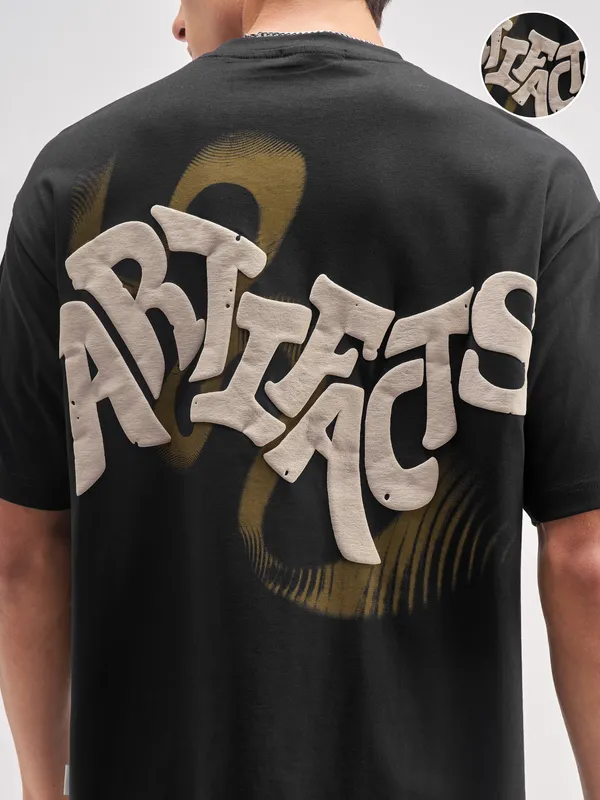 Highlander Men Black Printed Round Neck T-Shirt