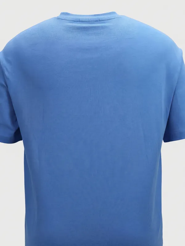 Highlander Men Blue Printed Round Neck T-Shirt