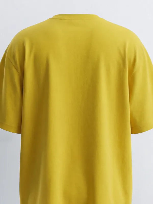 Highlander Men Yellow Printed Round Neck T-Shirt