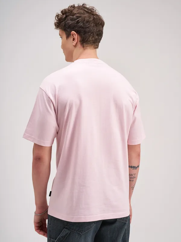 Highlander Men Pink Printed Round Neck T-Shirt