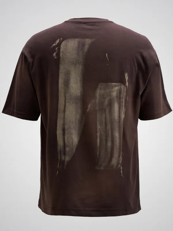 Highlander Men Brown Printed Round Neck T-Shirt