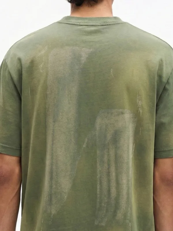 Highlander Men Olive Printed Round Neck T-Shirt