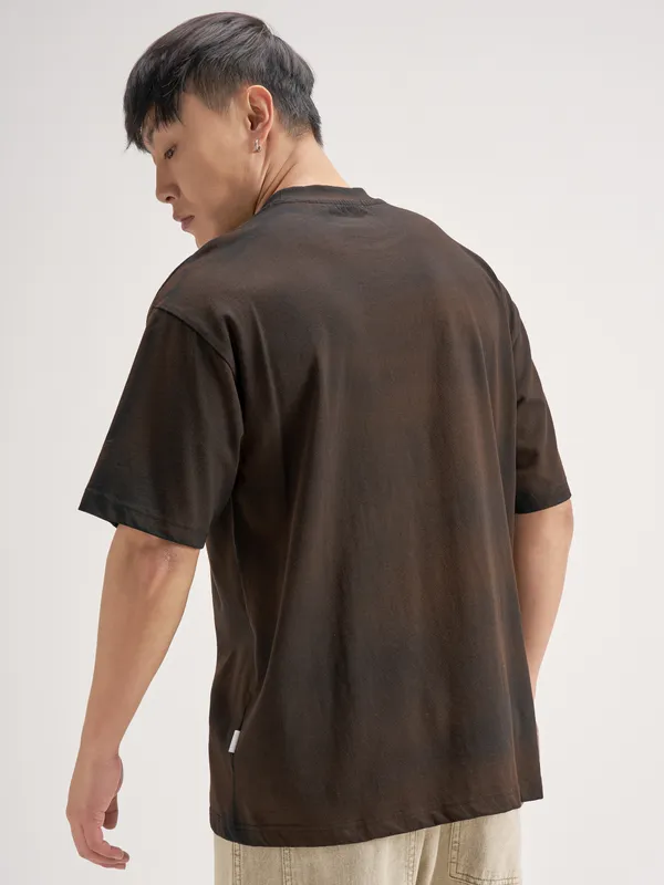 Highlander Men Black Printed Round Neck T-Shirt