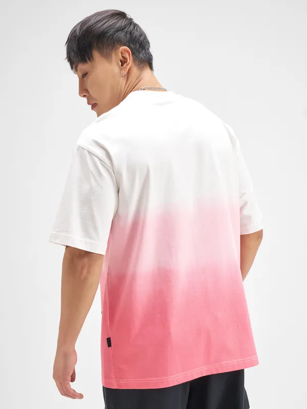 Highlander Men Pink Printed Round Neck T-Shirt