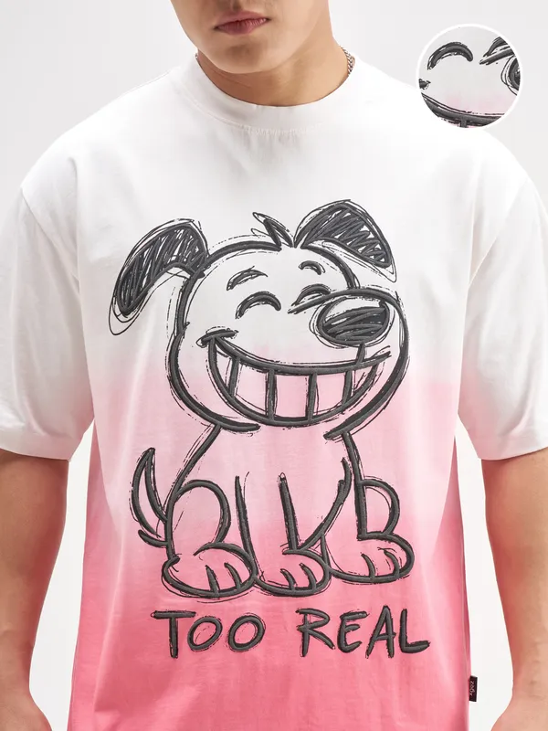 Highlander Men Pink Printed Round Neck T-Shirt