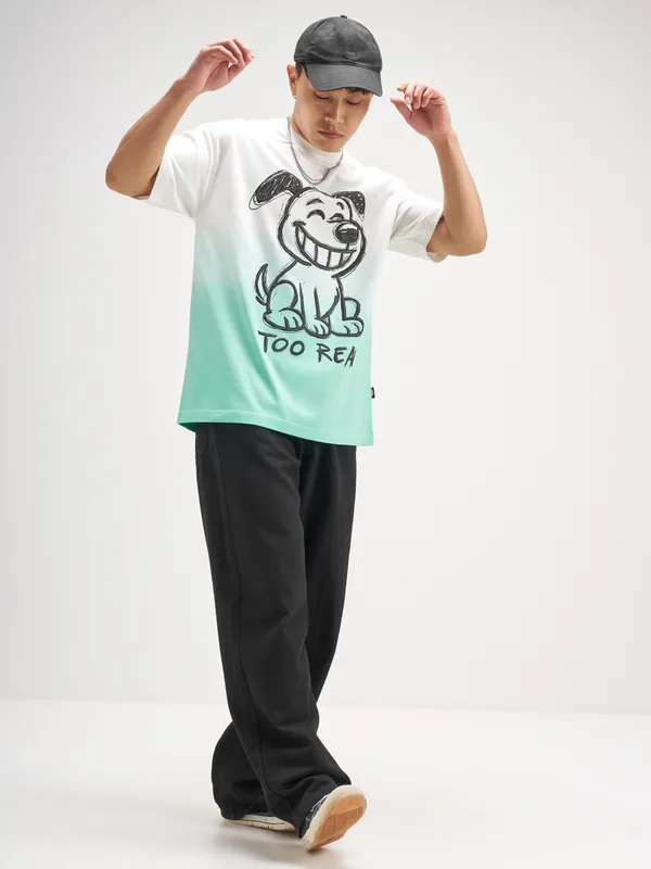 Highlander Men Blue Printed Round Neck T-Shirt