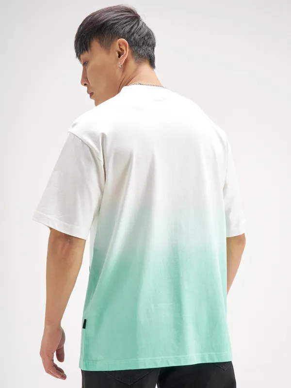 Highlander Men Blue Printed Round Neck T-Shirt