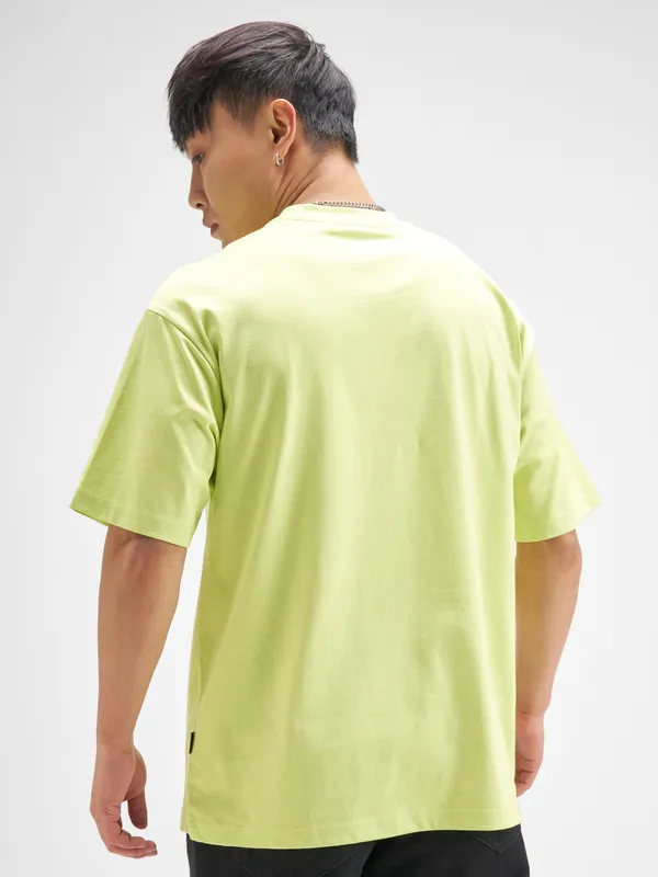 Highlander Men Green Printed Round Neck T-Shirt