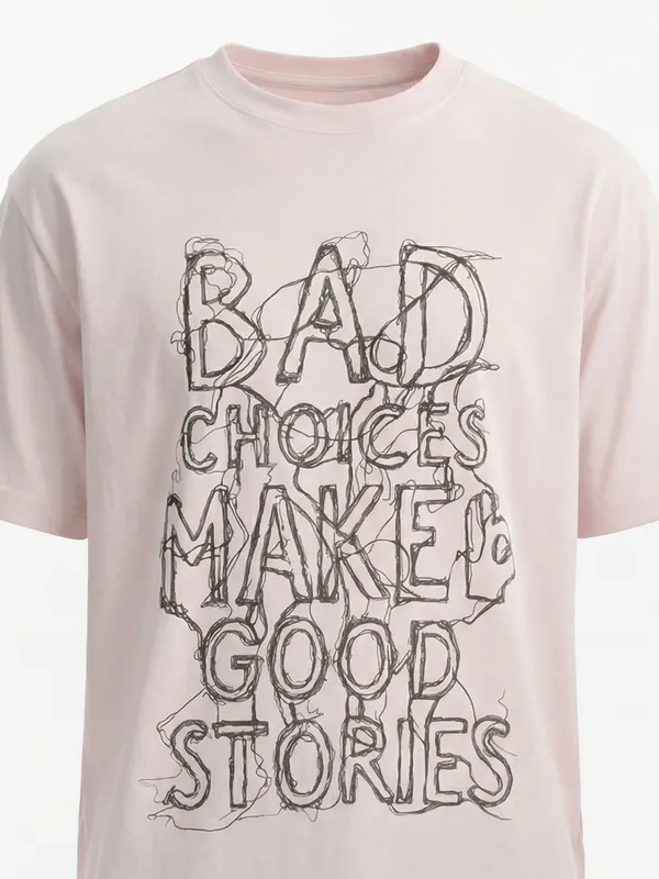 Highlander Men Pink Printed Round Neck T-Shirt