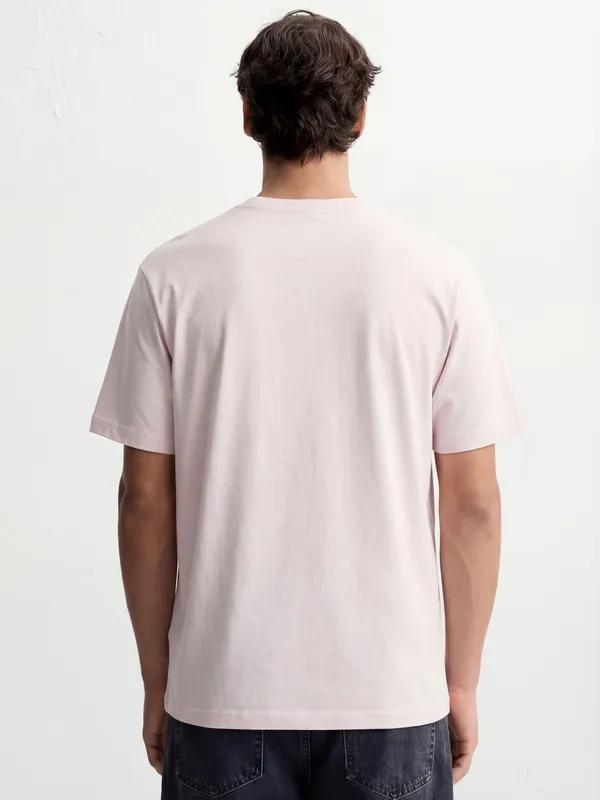 Highlander Men Pink Printed Round Neck T-Shirt