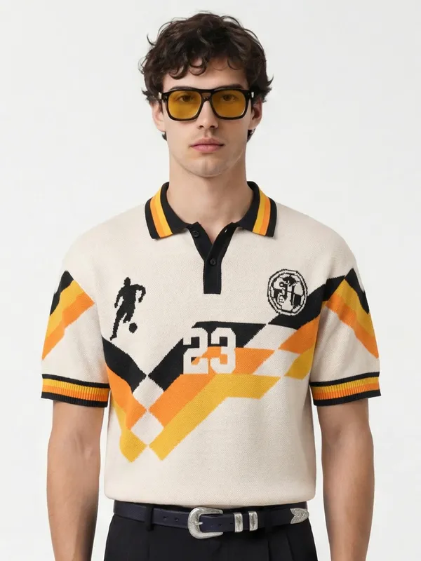 Highlander Men Multi Printed Polo Collar T-Shirt