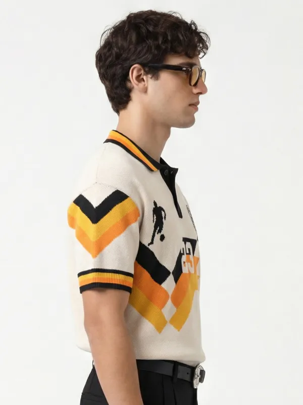 Highlander Men Multi Printed Polo Collar T-Shirt