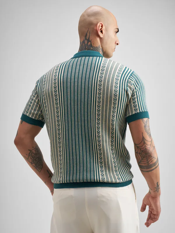 Self Design Polo Collar T-Shirt