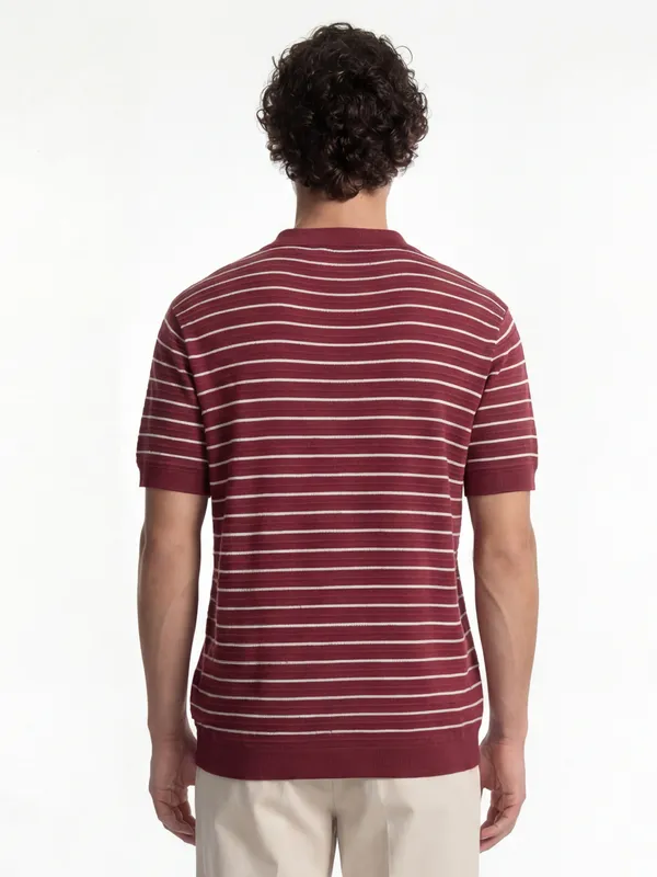 Self Design Polo Collar T-Shirt