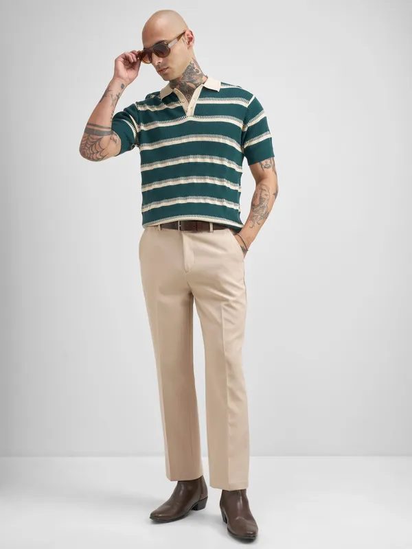 Self Design Polo Collar T-Shirt