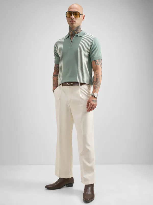 Self Design Polo Collar T-Shirt