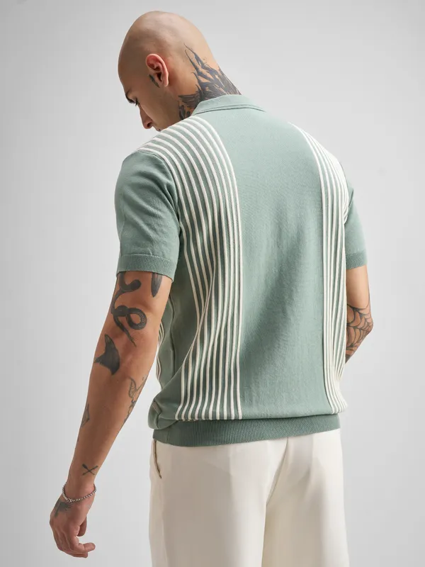 Self Design Polo Collar T-Shirt