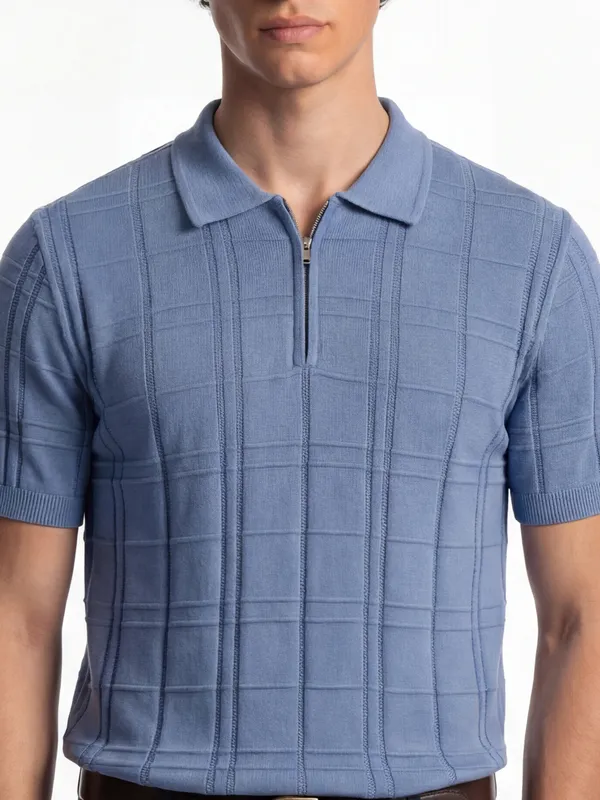 Self Design Polo Collar T-Shirt