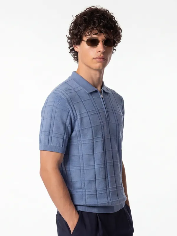 Self Design Polo Collar T-Shirt