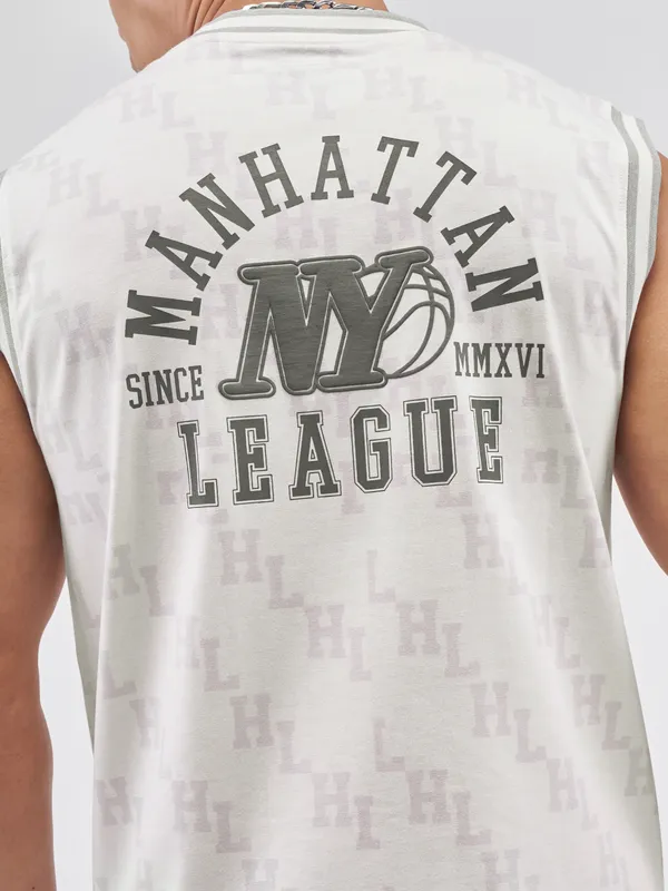 Highlander Men Off White Printed Round Neck T-Shirt