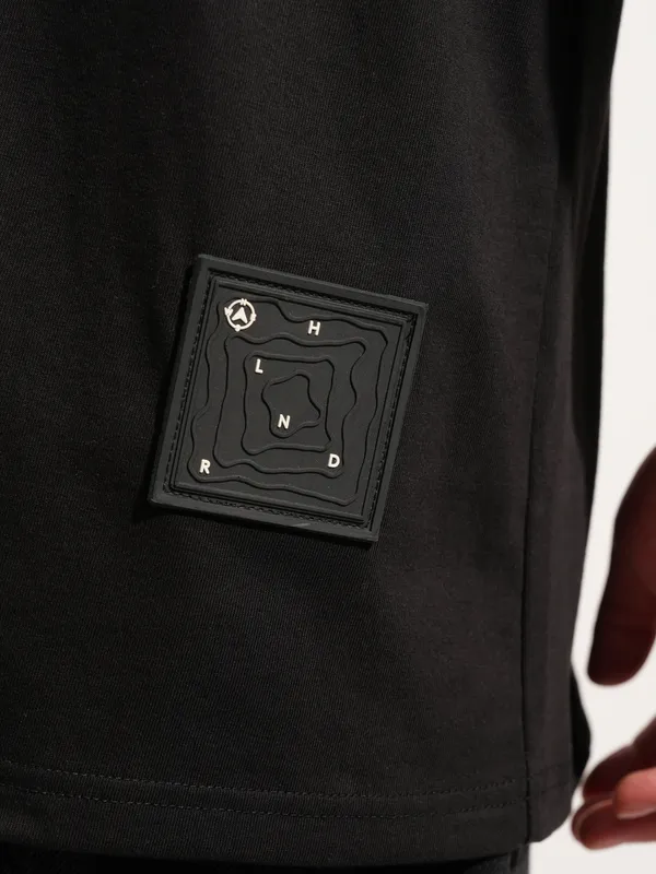 Highlander Men Black Printed Round Neck T-Shirt