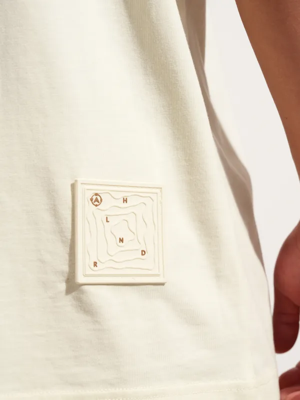 Highlander Men Cream Printed Round Neck T-Shirt