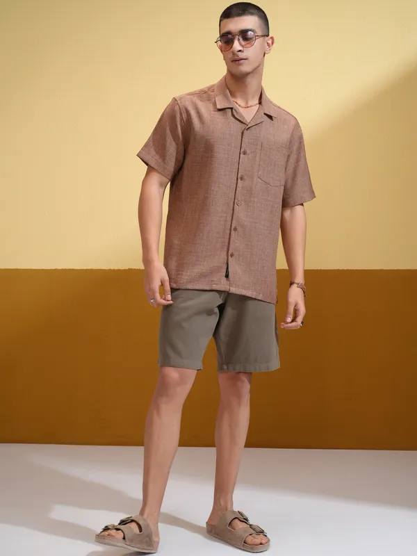 Highlander Men Brown Regular Fit Shorts
