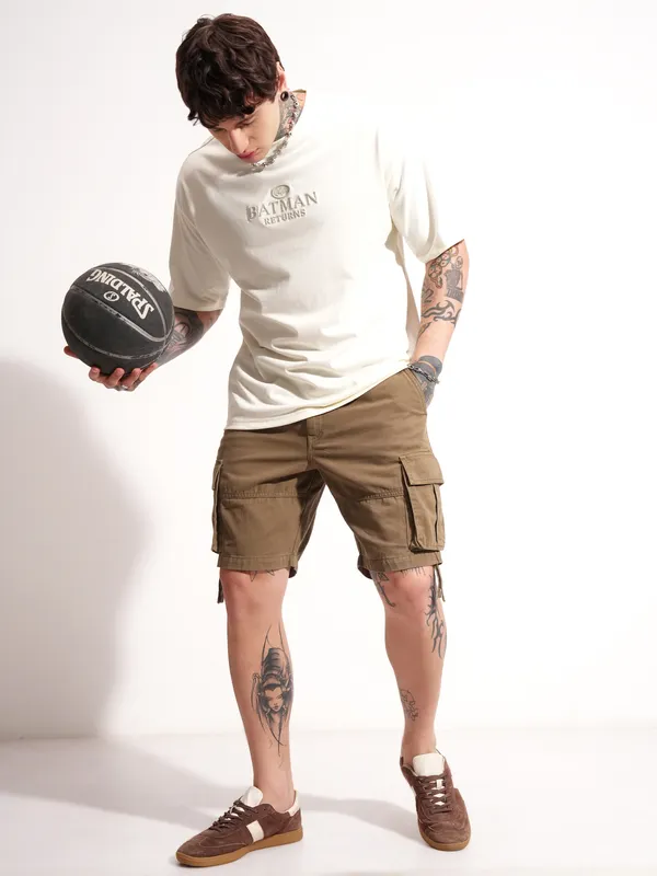 Highlander Men Brown Regular Fit Cargo Shorts