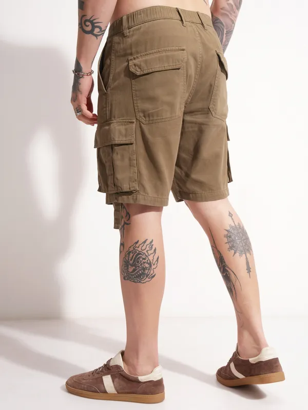 Highlander Men Brown Regular Fit Cargo Shorts