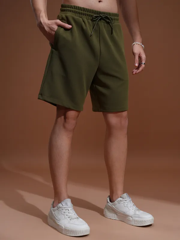 Highlander Men Olive Loose Fit Shorts