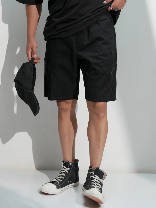 Highlander Men Black Regular Fit Shorts