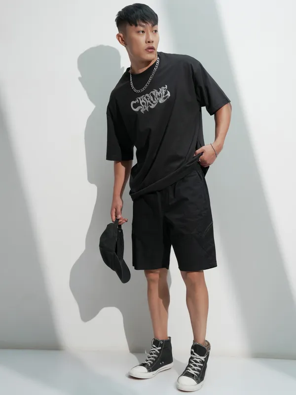 Highlander Men Black Regular Fit Shorts