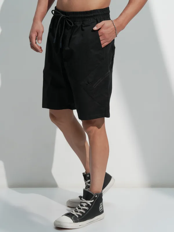Highlander Men Black Regular Fit Shorts