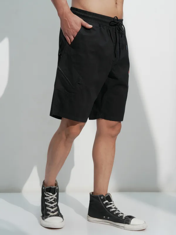 Highlander Men Black Regular Fit Shorts