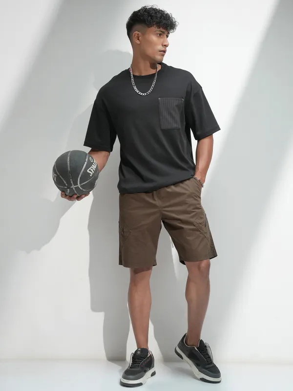 Highlander Men Coffee Brown Regular Fit Shorts