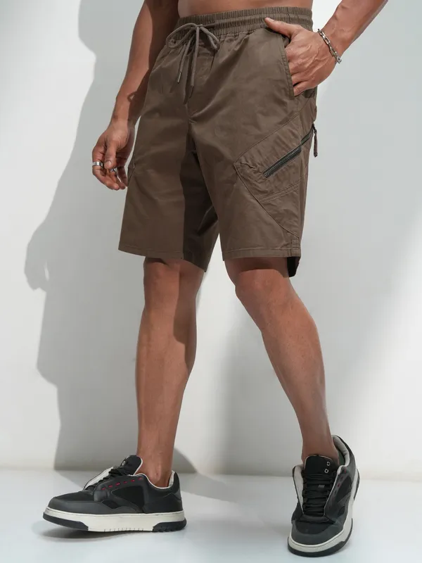 Highlander Men Coffee Brown Regular Fit Shorts