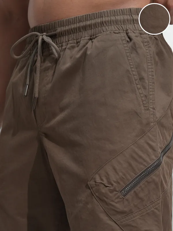 Highlander Men Coffee Brown Regular Fit Shorts