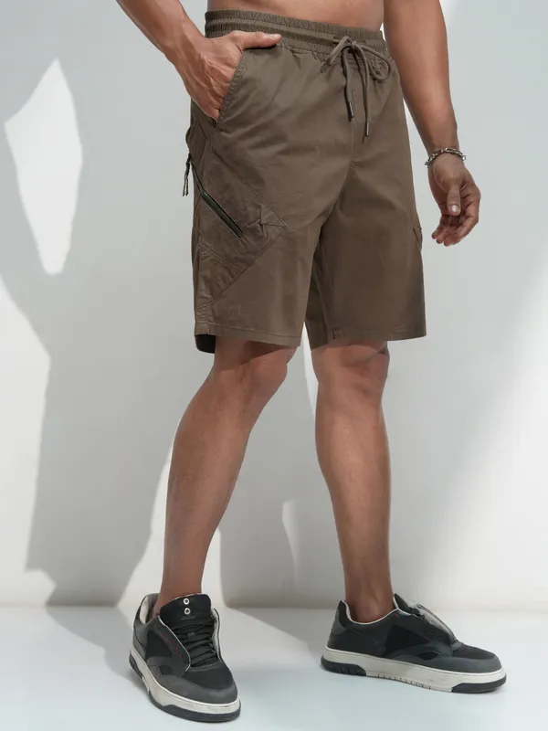 Highlander Men Coffee Brown Regular Fit Shorts