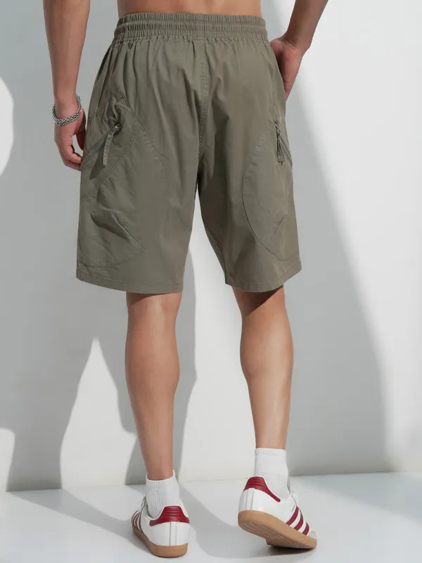 Highlander Men Khaki Regular Fit Shorts