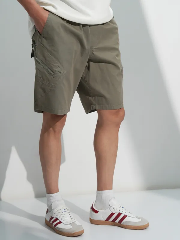 Highlander Men Khaki Regular Fit Shorts